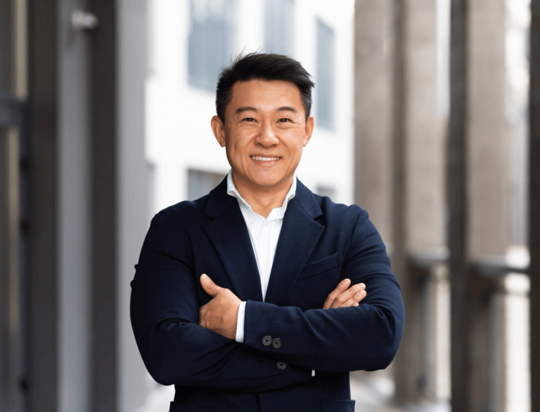 Business owner smiling