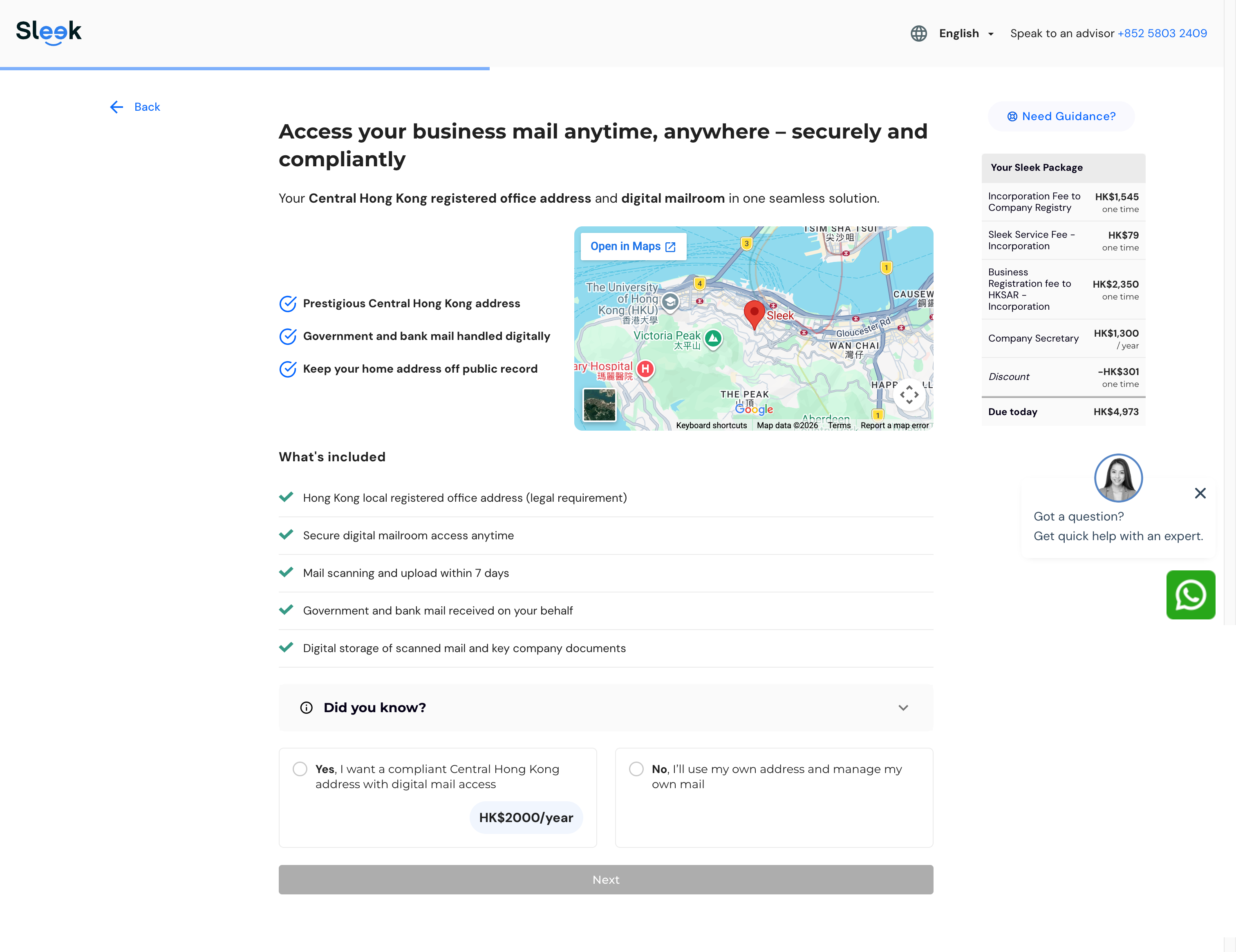 app-sleek-hk-acquisition-package-incorp-starter-service-mailroom