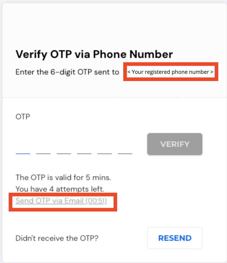 Verify OTP to receive money