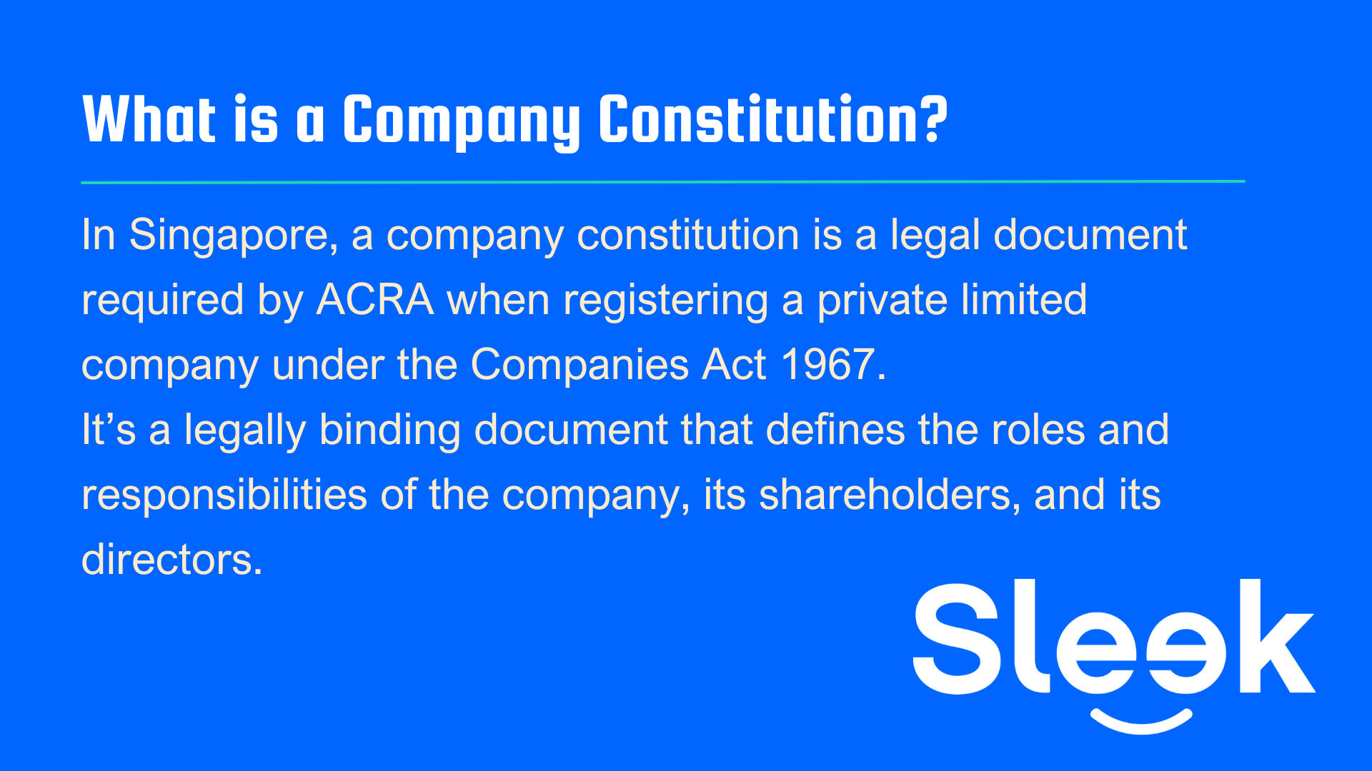 What is a Company Constitution in Singapore?