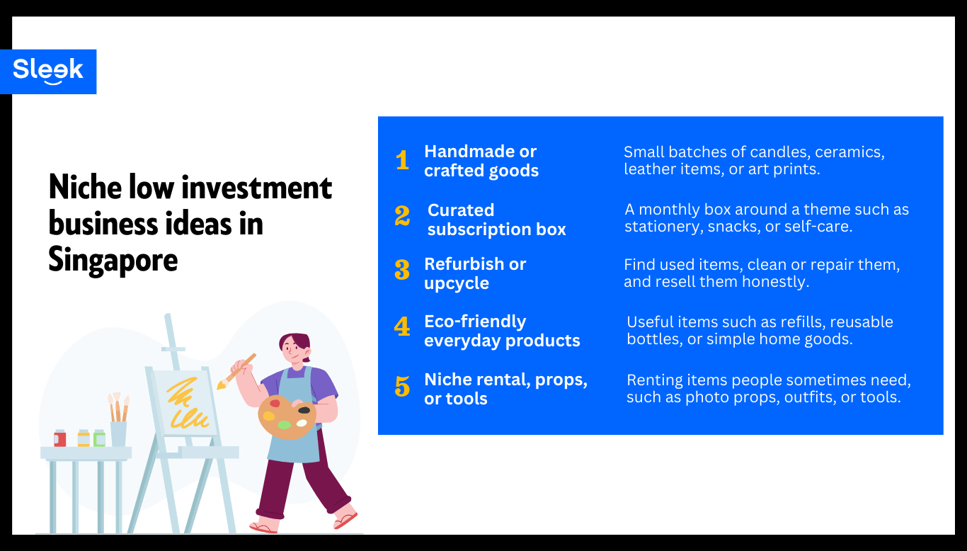 Niche low investment business ideas in Singapore