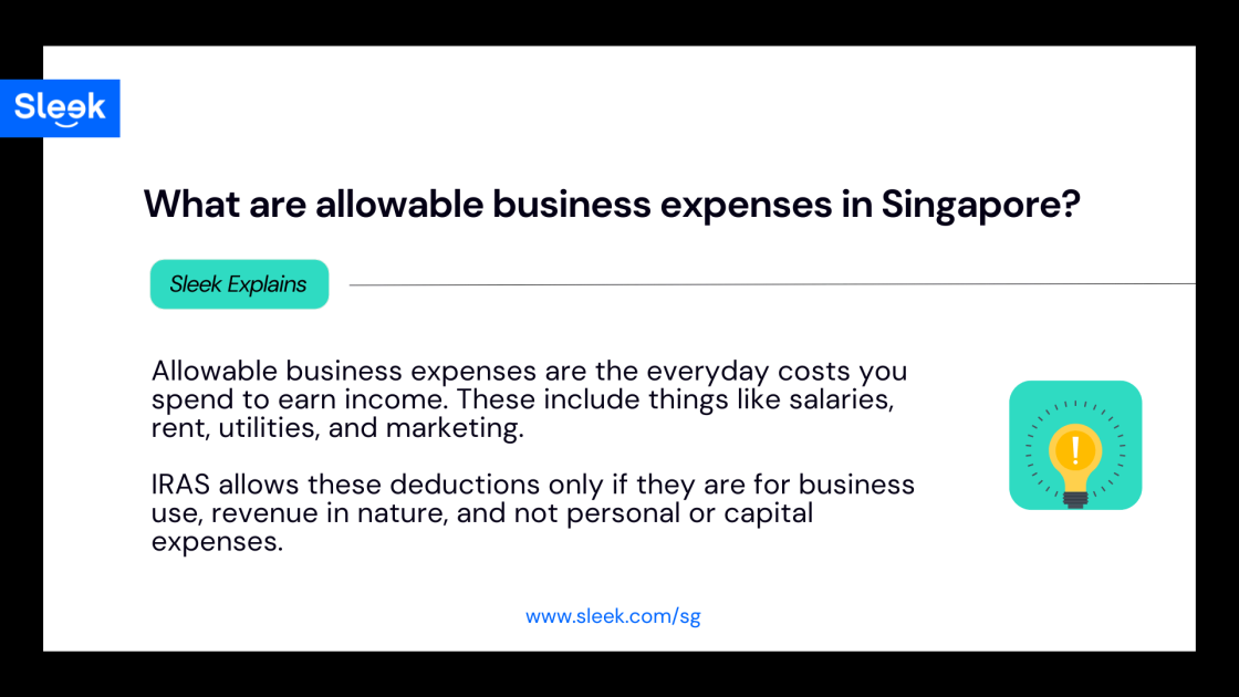 Allowable Business Expenses IRAS
