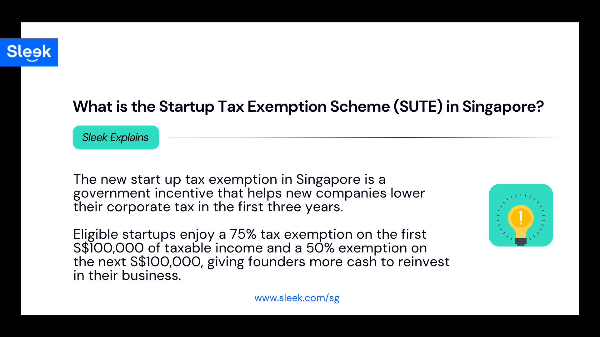 What is the Startup Tax Exemption Scheme (SUTE) in Singapore