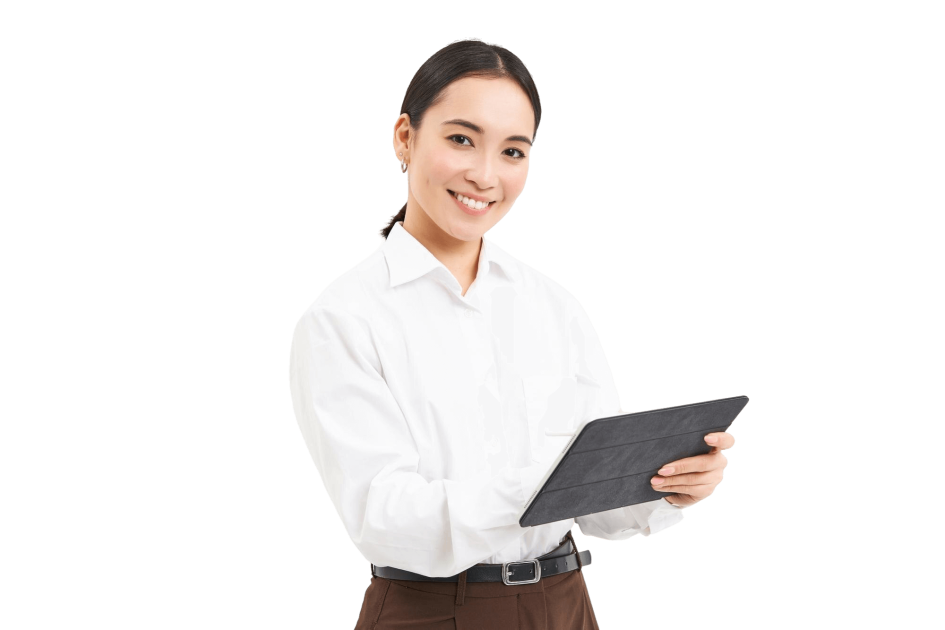 asian-woman-professional-standing-with-digital-tablet-working-project-writing-down-notes-business