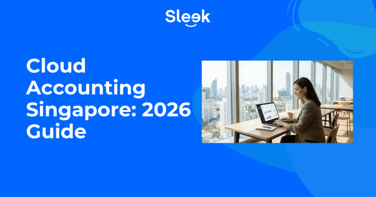 Founder reviewing cloud accounting figures on a laptop in Singapore.