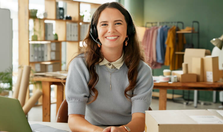 woman smiling business owner