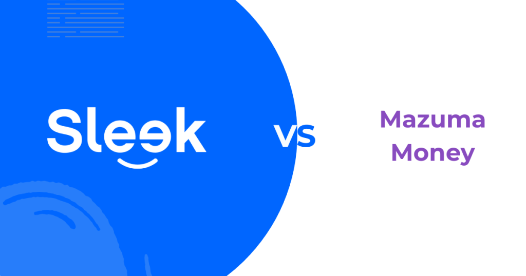 Sleek vs Mazuma Money – comparison graphic of two accounting providers