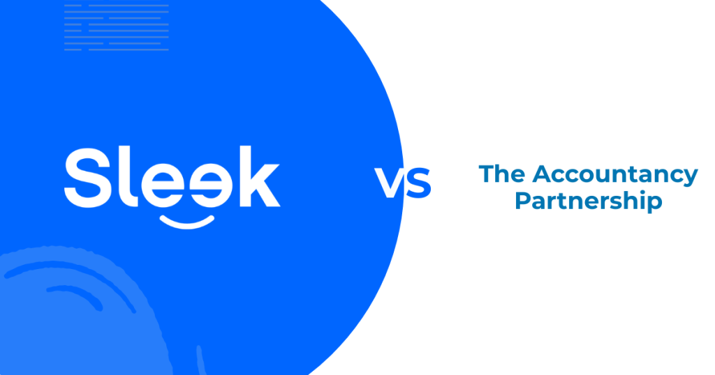 Cover image with Sleek and The Accountancy Partnership logos for a comparison guide between the two UK accounting firms.