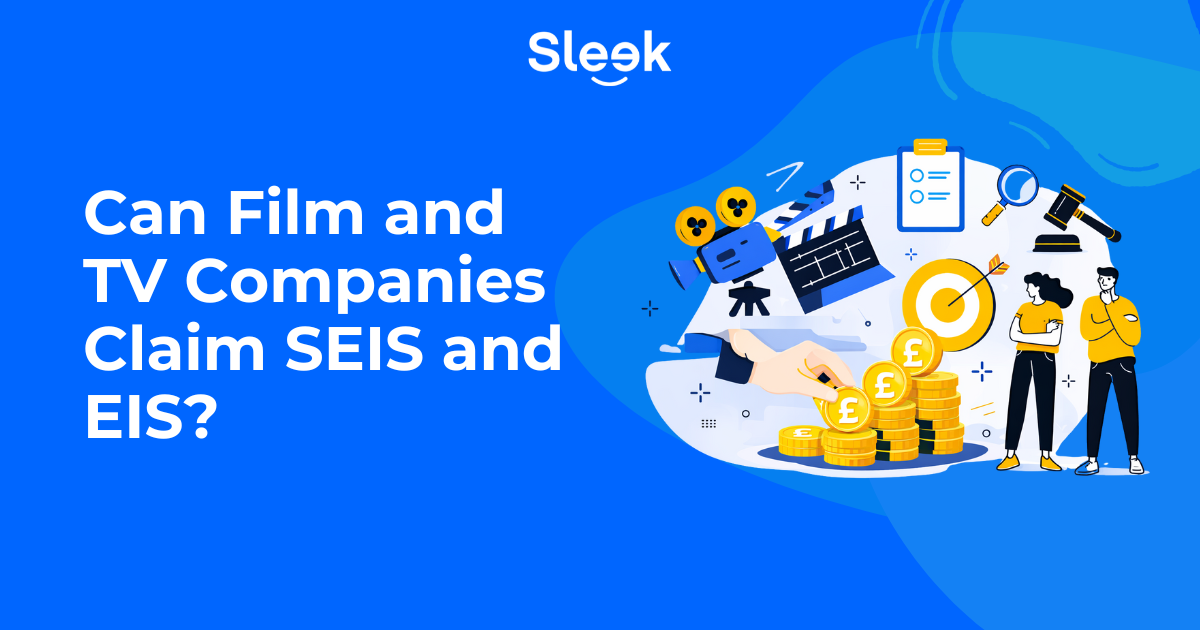 Illustration showing film and TV production symbols, investment coins and targets, representing whether film and television companies can claim SEIS and EIS tax relief.