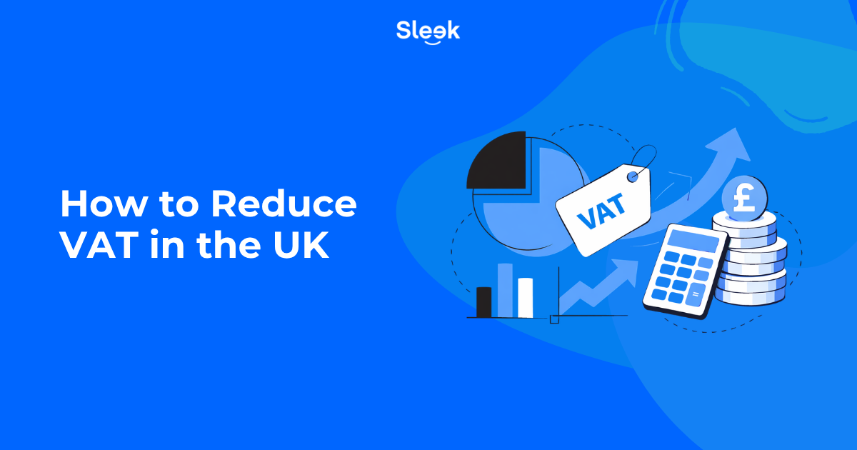 Illustration explaining how VAT is calculated in the UK with business professionals, calculator, VAT receipt, and financial icons