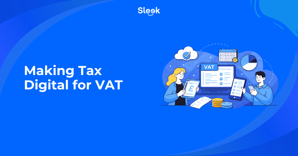 Making Tax Digital for VAT illustration showing digital VAT filing, cloud accounting software, and HMRC compliance