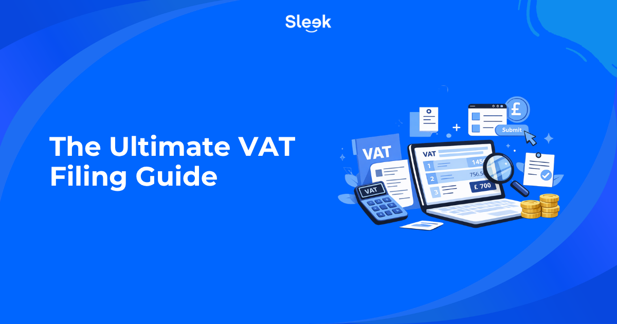 VAT filing guide 2026 illustration showing digital VAT return submission, calculations, and HMRC compliance tools