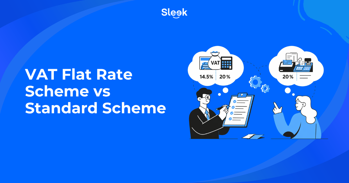 VAT flat rate scheme vs standard VAT scheme comparison showing different VAT percentages and small business decision making