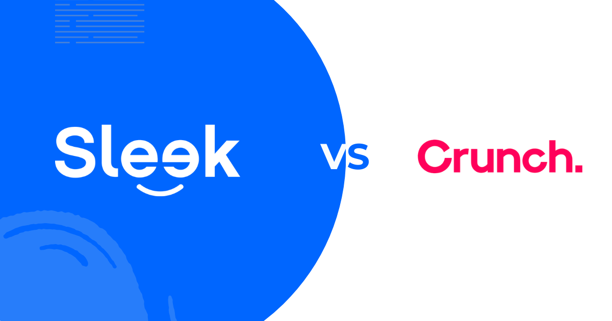 Sleek vs Crunch comparison blog thumbnail with both company logos and the word "vs" in the centre.