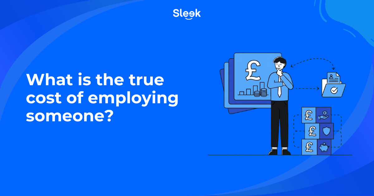 Cost of employing someone UK guide, illustration of an employer weighing salary, employer NI, pension and insurance costs